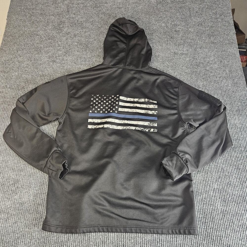 Rothco Hoodie Sweatshirt Mens Large Black‎ Thin Blue Line Flag Pullover Tactical